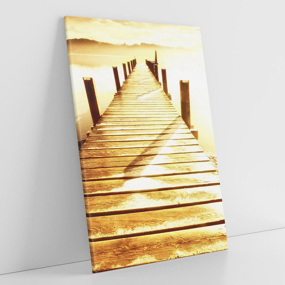 Obraz na płótnie 50x70 - Stary pomost w sepia - pomost, sepia