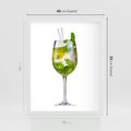 Plakat w ramie 40x50 - Limonkowy drink w letnim stylu - drink, limonka - rama biała