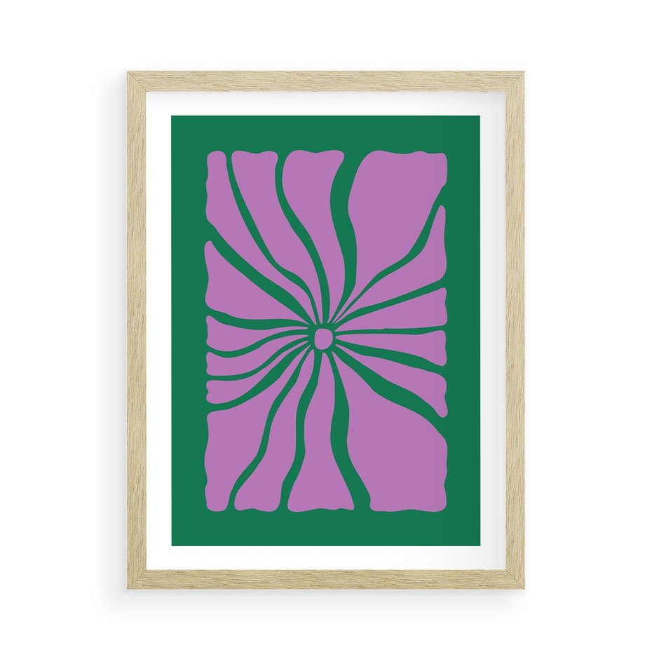 Plakat w ramie 50x70 - Bezczasowe Impresje - abstrakcyjny plakat, boho styl - rama drewno