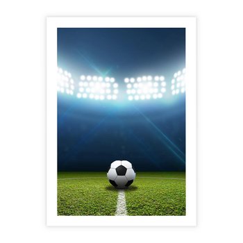 Plakat bez ramy 40x50 - Piłka w drodze do gola - piłka, gol