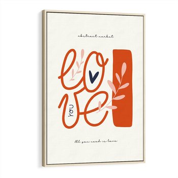 Obraz w ramie 80x120 - Pastelowa Siła Miłości - miłość, love - rama drewno