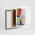 Plakat w ramie 50x70 - Taniec Subtelnych Odbić - abstrakcyjne geometryczne kształty, olejny obraz - rama czarna