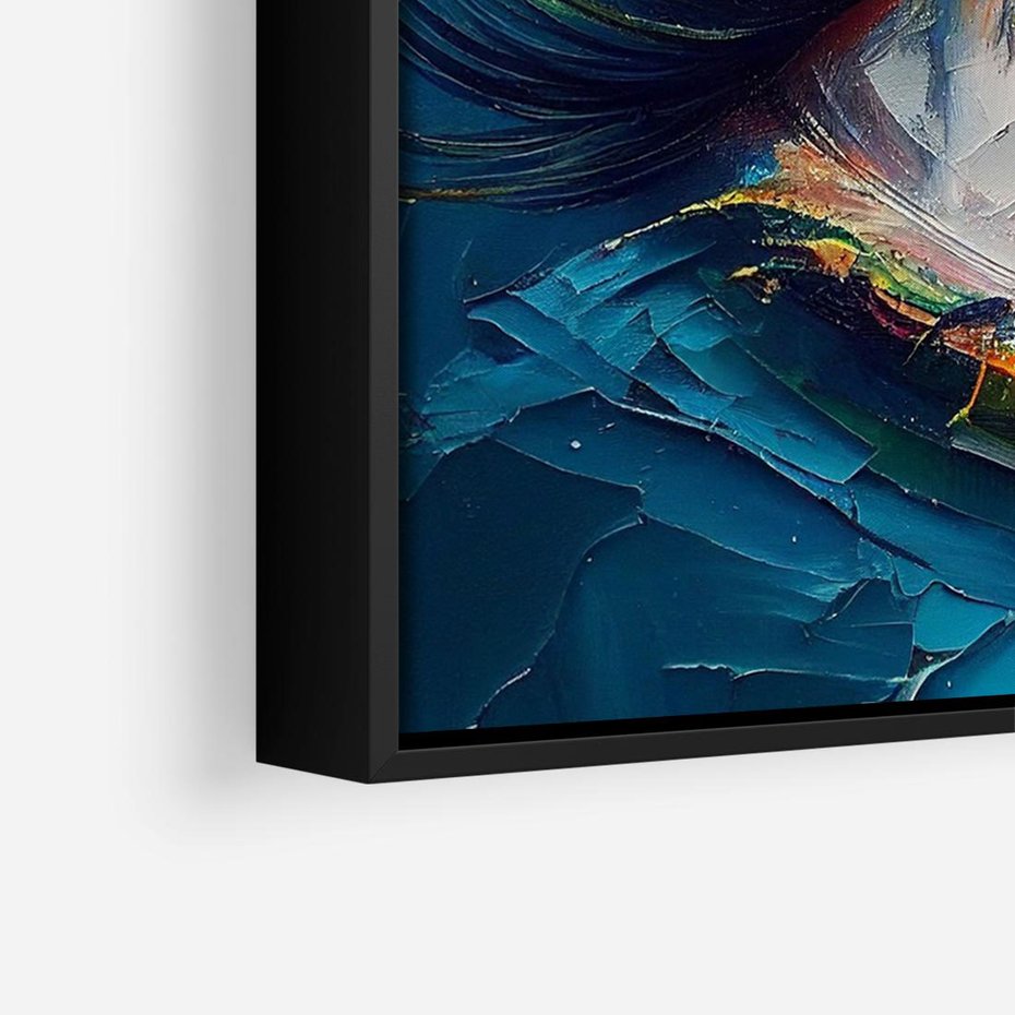 Obraz w ramie 100x70 - Mistyka Tęczowego Oka - oko, obraz olejny - rama czarna