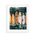 Plakat w ramie 40x50 - Surfowanie w Harmonii z Naturą - deski surfingowe, oparte o rośliny - rama biała