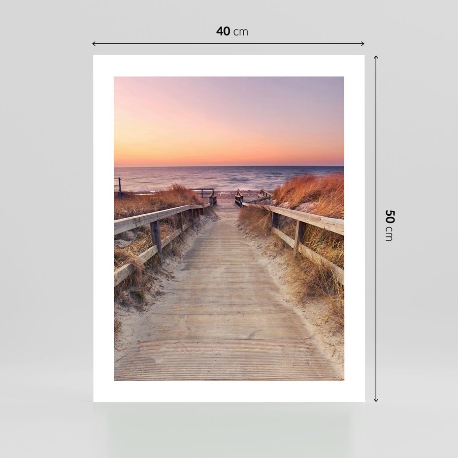 Plakat bez ramy 40x50 - Spacer Wśród Przyboju - dróżka, morze