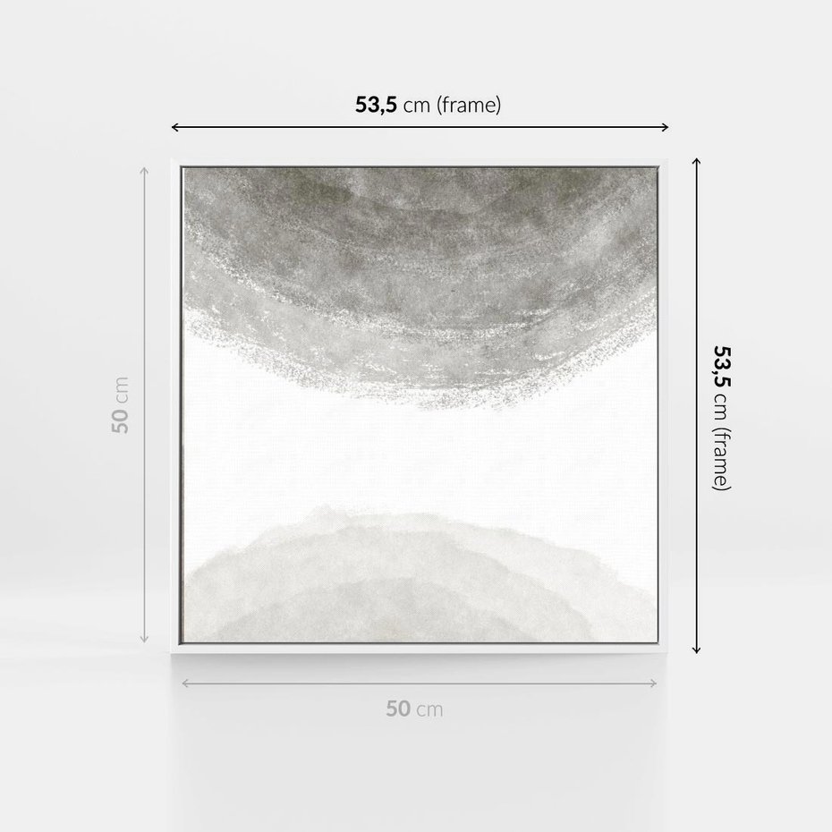 Obraz w ramie 50x50 - Impresje Energii - rozmyte cienie, abstrakcja - rama biała