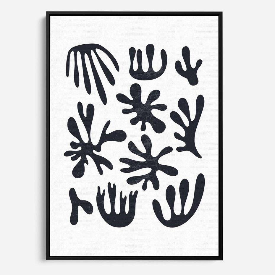 Obraz w ramie 70x100 - Rozmyte Granice Wspomnień - inspiracja mattise, abstrakcja - rama czarna