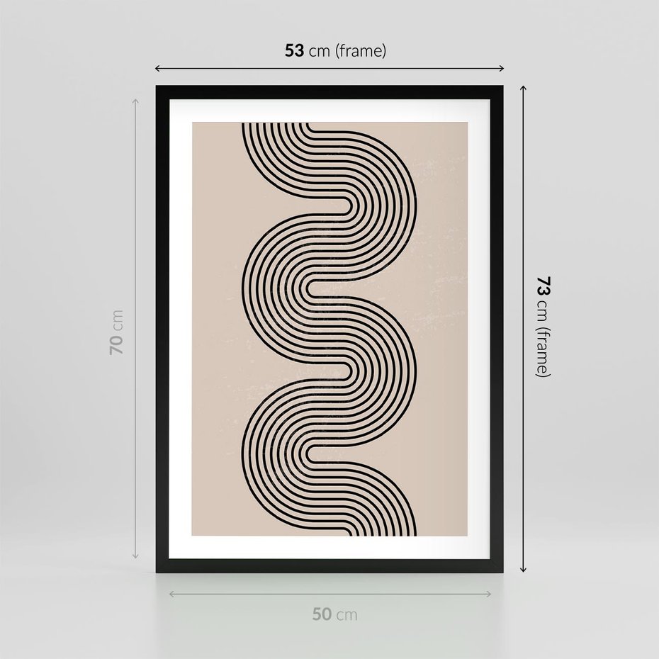 Plakat w ramie 50x70 - Bezgraniczne Odbicia - abstrakcyjne linie, geometria - rama czarna