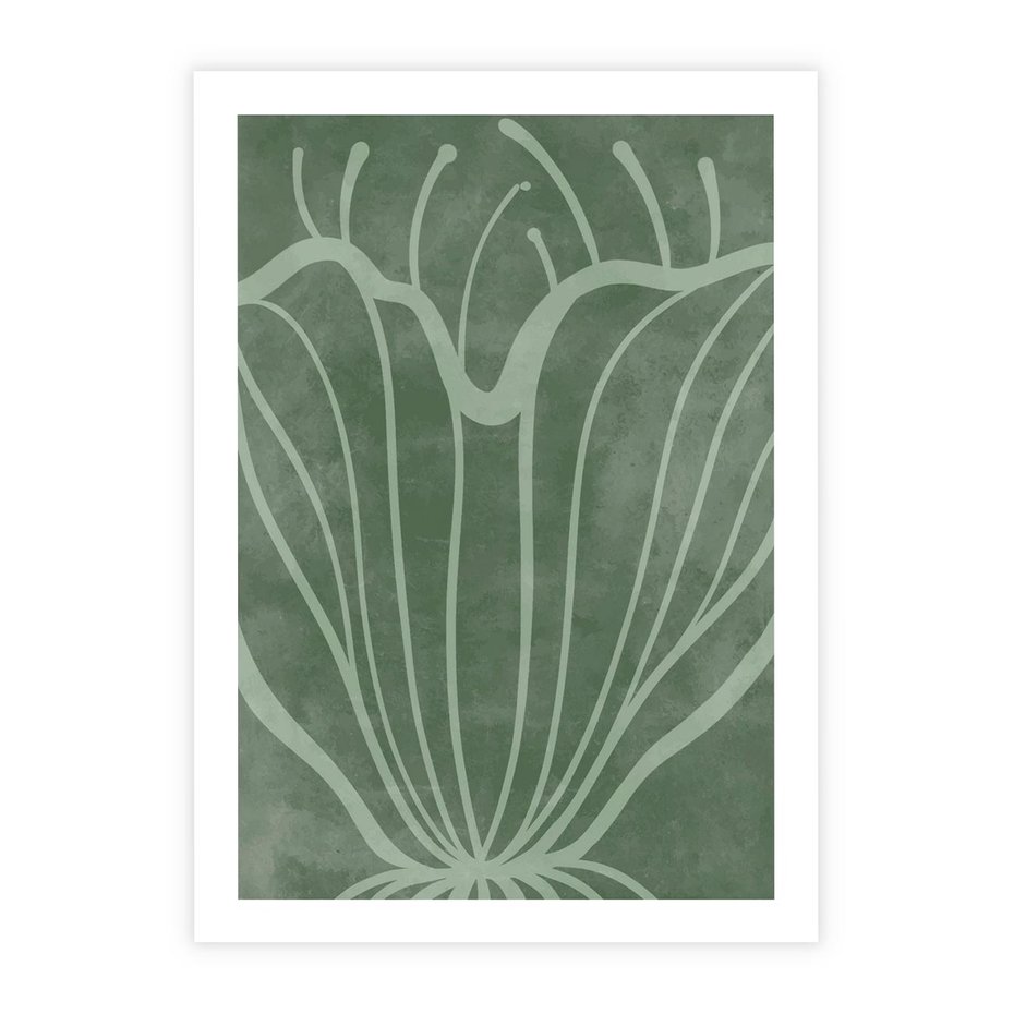 Plakat bez ramy 40x50 - Zieleń Kształtująca Spokój - zielony plakat, roślinne inspiracje