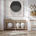 Obraz w ramie 80x80 - Boho Przenikanie Uroku - abstrakcyjna kompozycja, okręgi - rama drewno