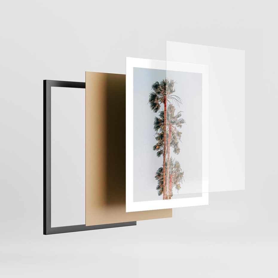 Plakat w ramie 30x40 - Kształty Palm - palmy, zdjęcie - rama czarna