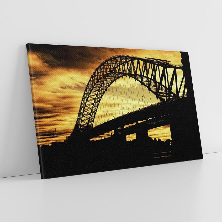 Obraz na płótnie 100x70 - Most przy zachodzie słońca - most, zachód