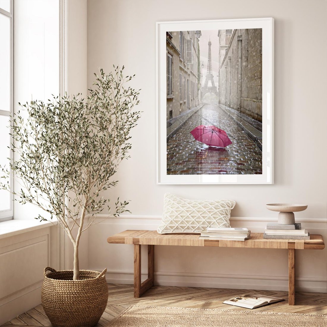 Plakat bez ramy 40x50 - Francuska elegancja pod parasolem - Francja, parasol