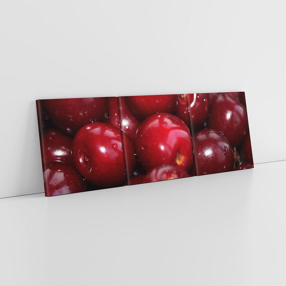 Obraz na płótnie 150x50 - Wiśnie Owocowa Rozkosz - wiśnie, owoce