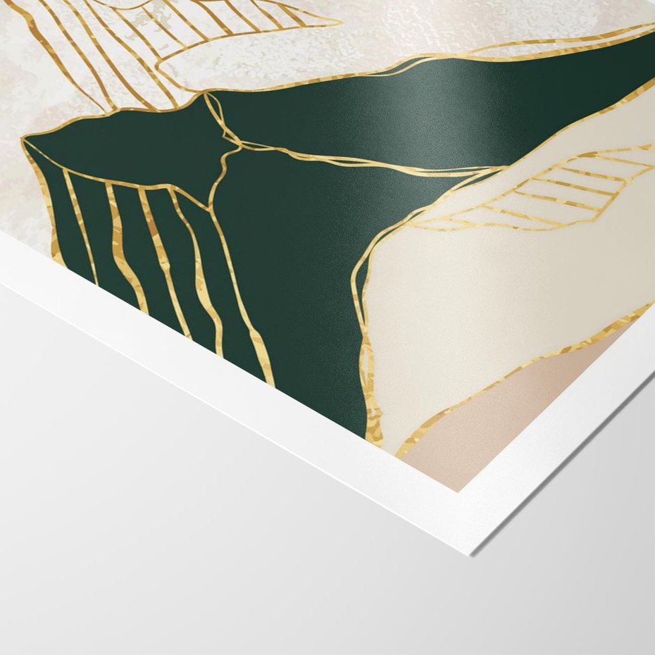 Plakat bez ramy 30x40 - Minimalistyczne Góry: Złota Sztuka Natury - minimalistyczna grafika, góry