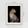 Plakat w ramie 40x50 - Elegancja Jaguarowej Pantery - jaguar, pantera - rama drewno