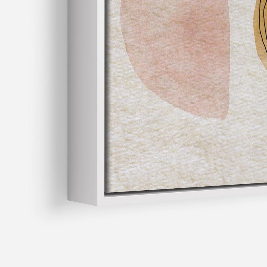 Obraz w ramie 70x50 - Zapisane w promieniach słońca - beżowe strukturalne tło, koła - rama biała