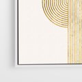 Obraz w ramie 50x50 - Podróżne Kształty - geometryczne linie w złotym kolorze, minimalizm - rama biała