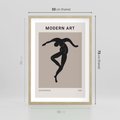 Plakat w ramie 50x70 - Modernistyczna Wizja - plakat modern, czarna postać - rama drewno