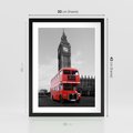 Plakat w ramie 30x40 - Autobusy w tętniącym życiem Londynie - Londyn, autobus - rama czarna
