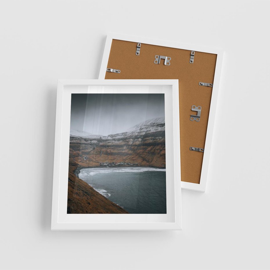 Plakat w ramie 40x50 - Spektakularna Przyroda - fiordy, Norwegia - rama biała