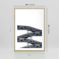 Plakat w ramie 50x70 - Monochromatyczna Sztuka Nowoczesnych Budynków - architektura, nowoczesne formy - rama drewno
