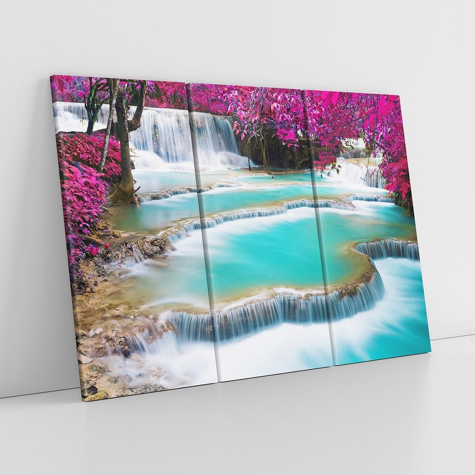 Obraz na płótnie 120x80 - Tajlandzki Wodospad: Moc Natury - Tajlandia, wodospad