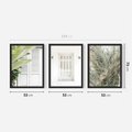 Zestaw obrazy w ramie 50x70 galeria - Okiennica, liście, biały - rama czarna