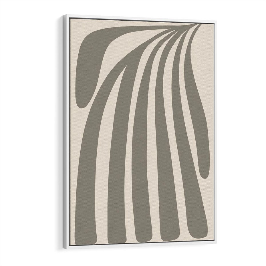 Obraz w ramie 70x100 - Beżowa Delikatność - nowoczesna sztuka, plakat modern - rama biała