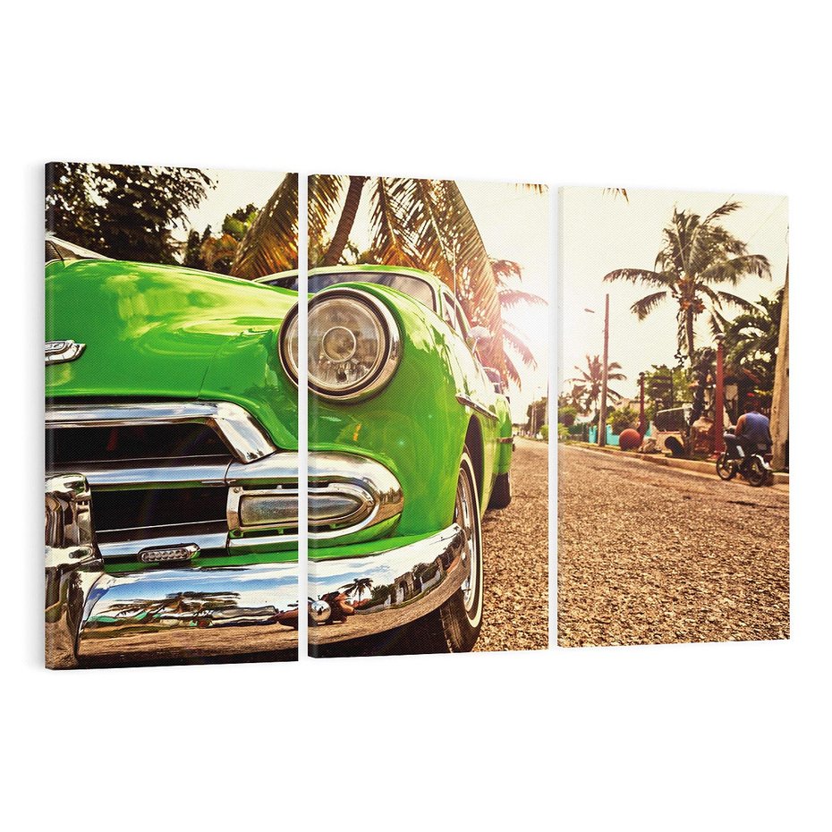 Obraz na płótnie 120x80 - Kubańska przygoda: TAXI przez Hawanę - Kuba, Hawana