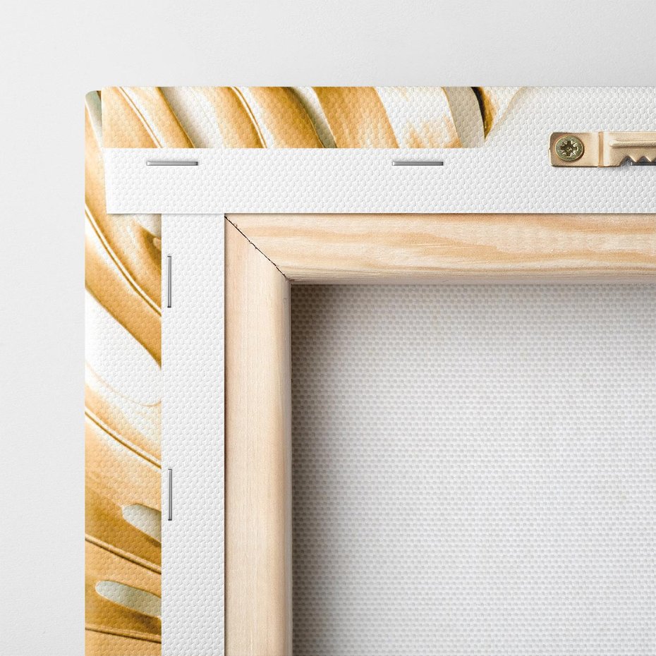 Obraz na płótnie 30x30 - Przyjemność dla Oczu - złote, liście