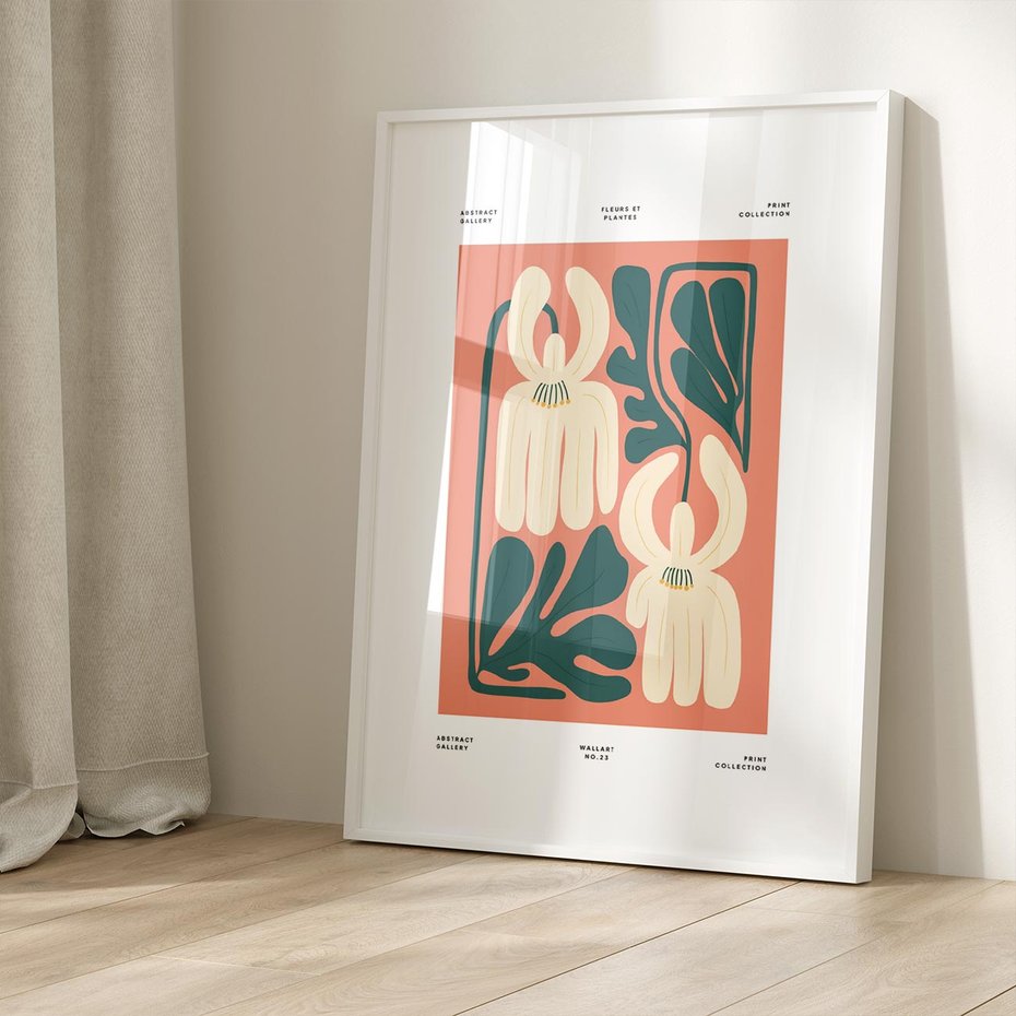 Plakat bez ramy 30x40 - Migotliwe Echa - kwiaty, nowoczesna abstrakcja