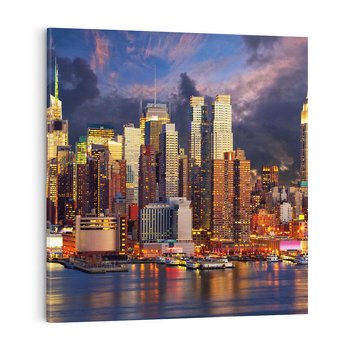 Obraz na płótnie 30x30 - Miasto Nocy - Nowy Jork, miasto