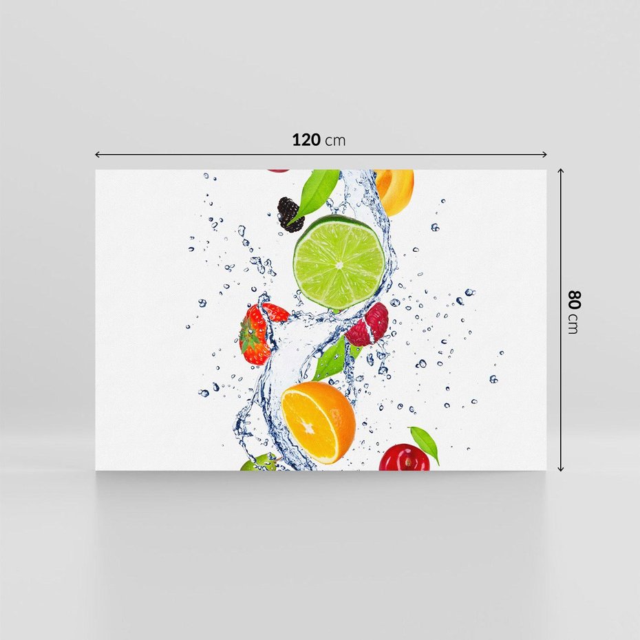 Obraz na płótnie 120x80 - Kulinarne Inspiracje - owoce, woda