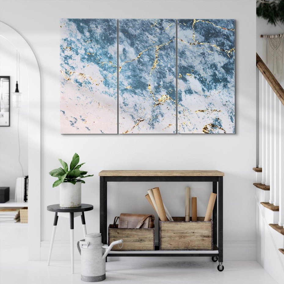 Obraz na płótnie 120x80 - Elegancja i Wyrafinowanie - marmur, złoto