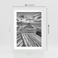 Plakat w ramie 30x40 - Pomost nad Morzem - pomost, morze - rama biała