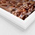 Plakat w ramie 40x50 - Kawiarniana atmosfera kawy - kawa, kawiarnia - rama biała
