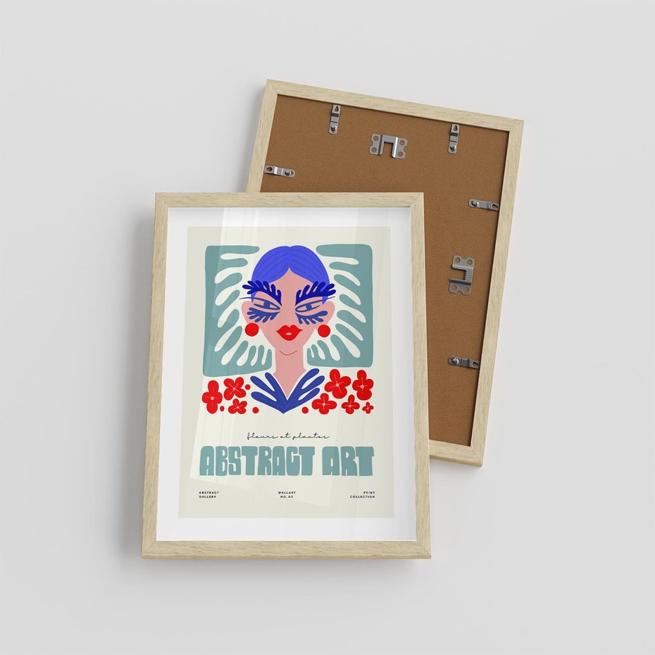 Plakat w ramie 30x40 - Podróżne Impulsy - abstrakcja, kobieta - rama drewno