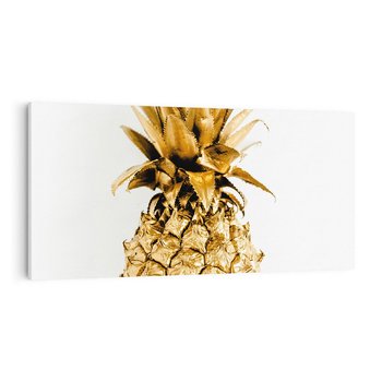 Obraz na płótnie 120x60 - Ekskluzywny Akcent - złoty, ananas