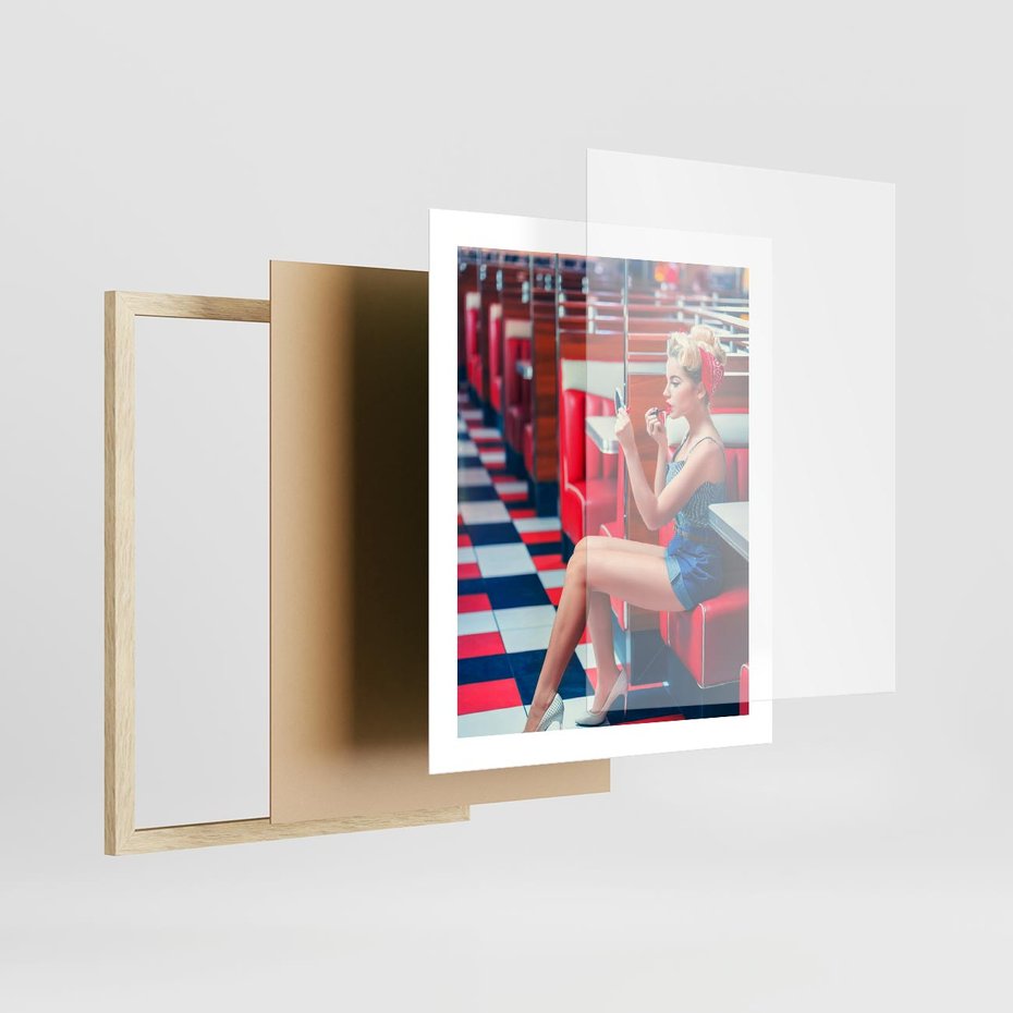 Plakat w ramie 40x50 - Ikoniczna Uroda - retro, Marylin Monroe - rama drewno