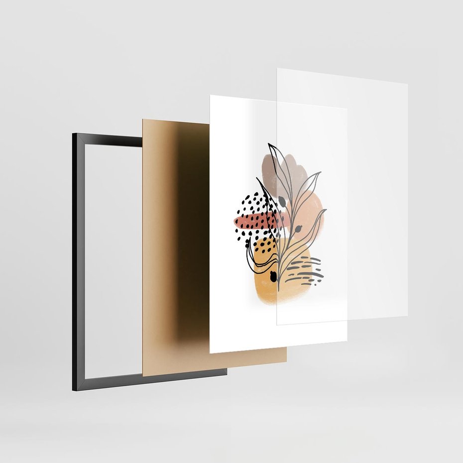 Plakat w ramie 30x40 - Rozkwitająca Innowacja - abstrakcja, sztuka nowoczesna - rama czarna