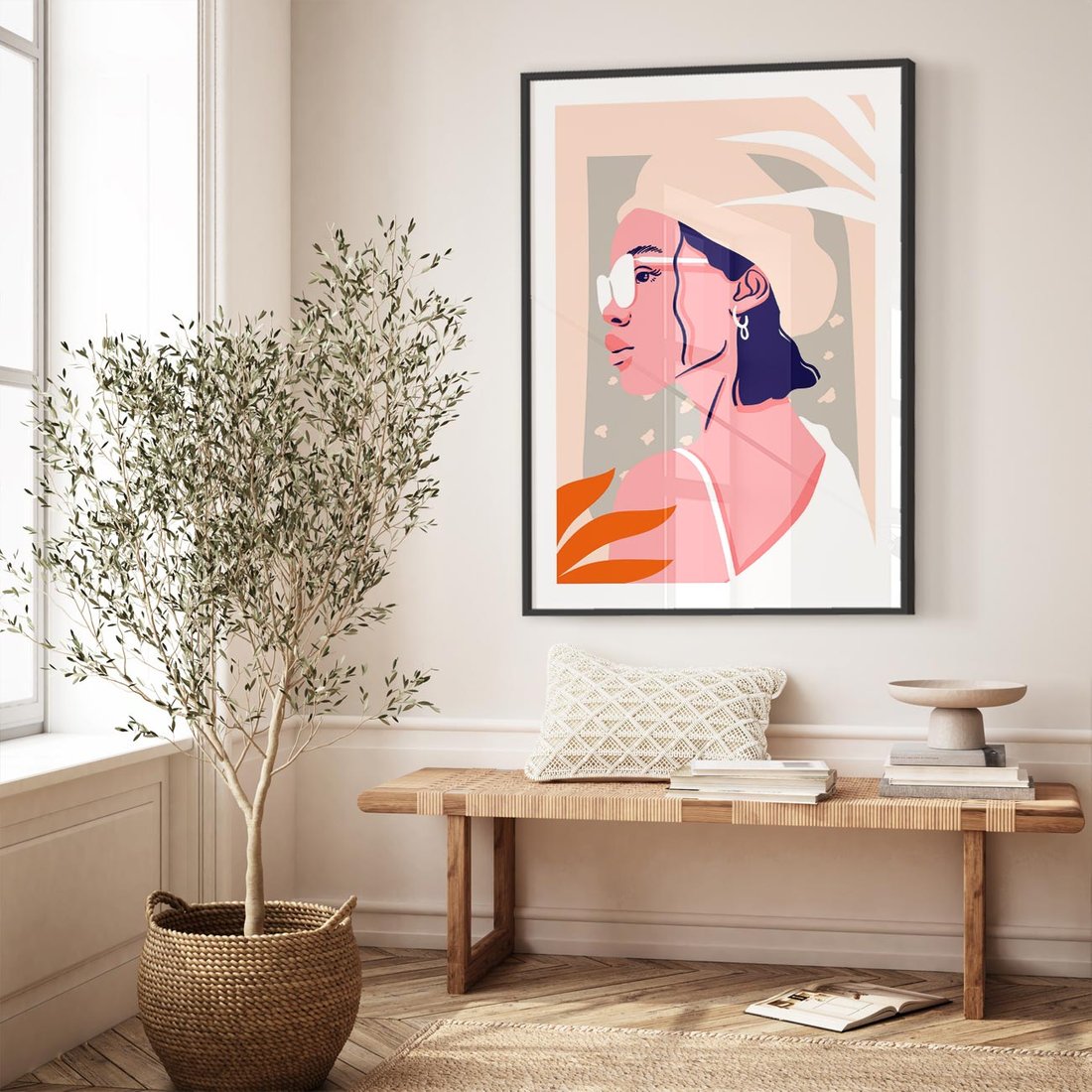 Plakat w ramie 30x40 - Kobieca Esencja - nowoczesny plakat, styl retro - rama czarna