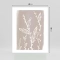 Plakat bez ramy 40x50 - Roślinne Przeniknięcia - nowoczesny subtelny plakat, beżowy