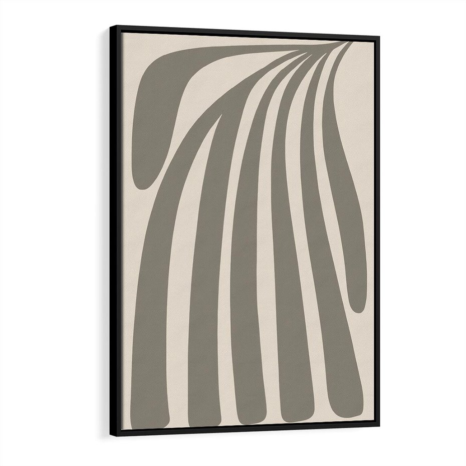 Obraz w ramie 70x100 - Beżowa Delikatność - nowoczesna sztuka, plakat modern - rama czarna