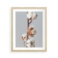 Plakat w ramie 40x50 - Bawełniana boho miękkość - bawełna, boho - rama drewno