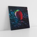 Obraz na płótnie 80x80 - Truskawka - Kropelkowa Świeżość - truskawka, krople