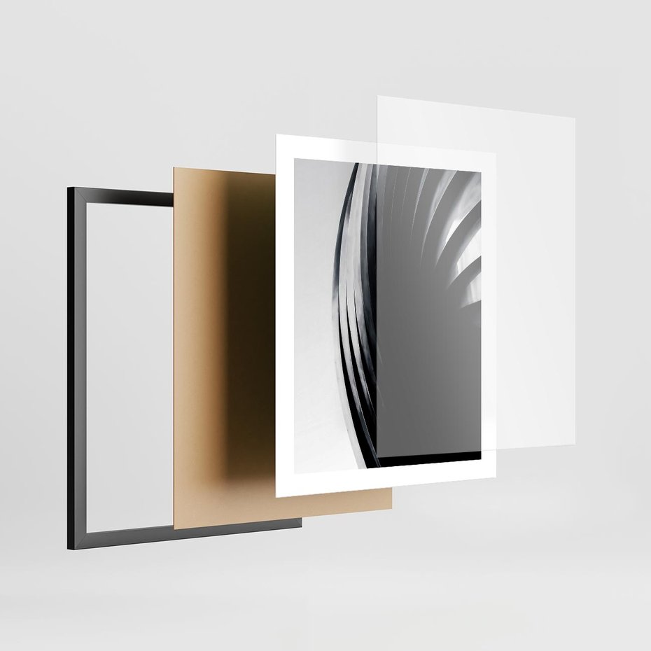 Plakat w ramie 40x50 - Awangarda w Kontraście - architektura, nowoczesne formy - rama czarna