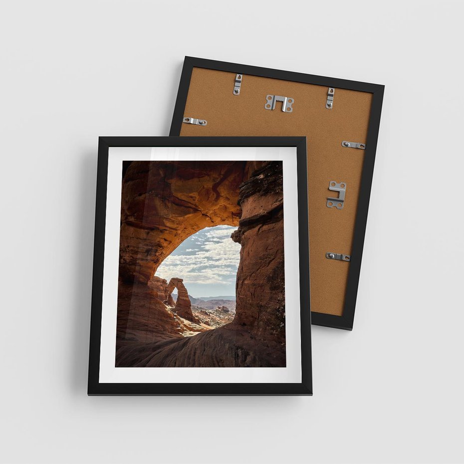 Plakat w ramie 40x50 - Magia pustynnego kanionu - pustynia, kanion - rama czarna