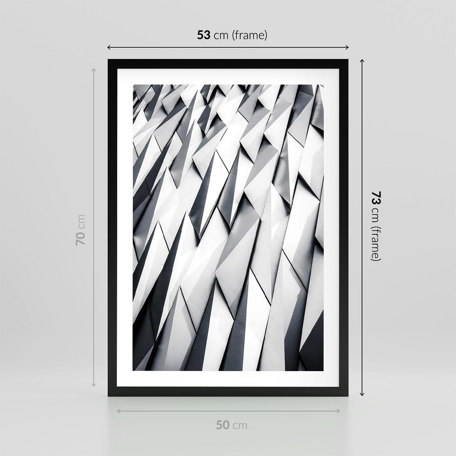 Plakat w ramie 50x70 - Geometryczna Nowoczesność - nowoczesna architektura, gemetryszne formy - rama czarna