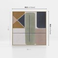 Obraz w ramie 80x80 - Sztuka Abstrakcji - geometryczne kształty, kolorowe prostokąty - rama drewno